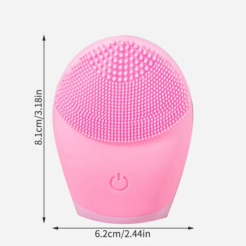 Electric Silicone Massager Facial Cleanser Skincare Massage Tool Beauty Machine Vibration Cleaning Of Pores Self Provided Batter