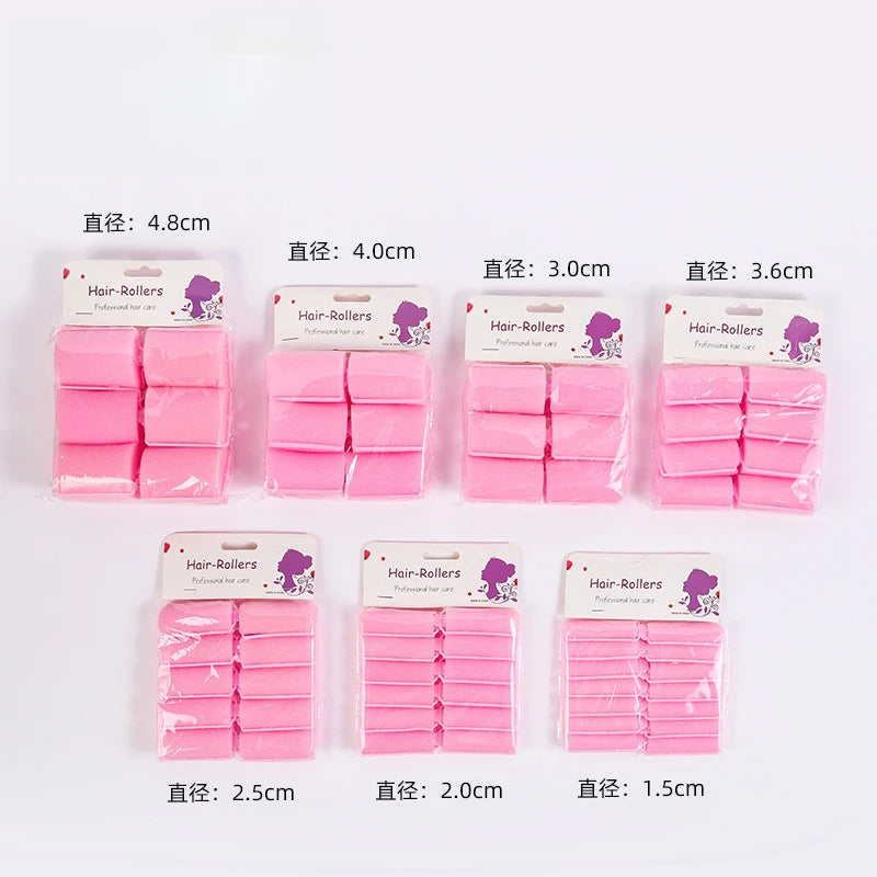 12pcs Fashion Soft Sponge Foam Cushion Hair Rollers Curlers Salon Barber DIY Curls Hairdressing Kit DIY Home Hair Styling Tool