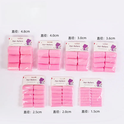 12pcs Fashion Soft Sponge Foam Cushion Hair Rollers Curlers Salon Barber DIY Curls Hairdressing Kit DIY Home Hair Styling Tool