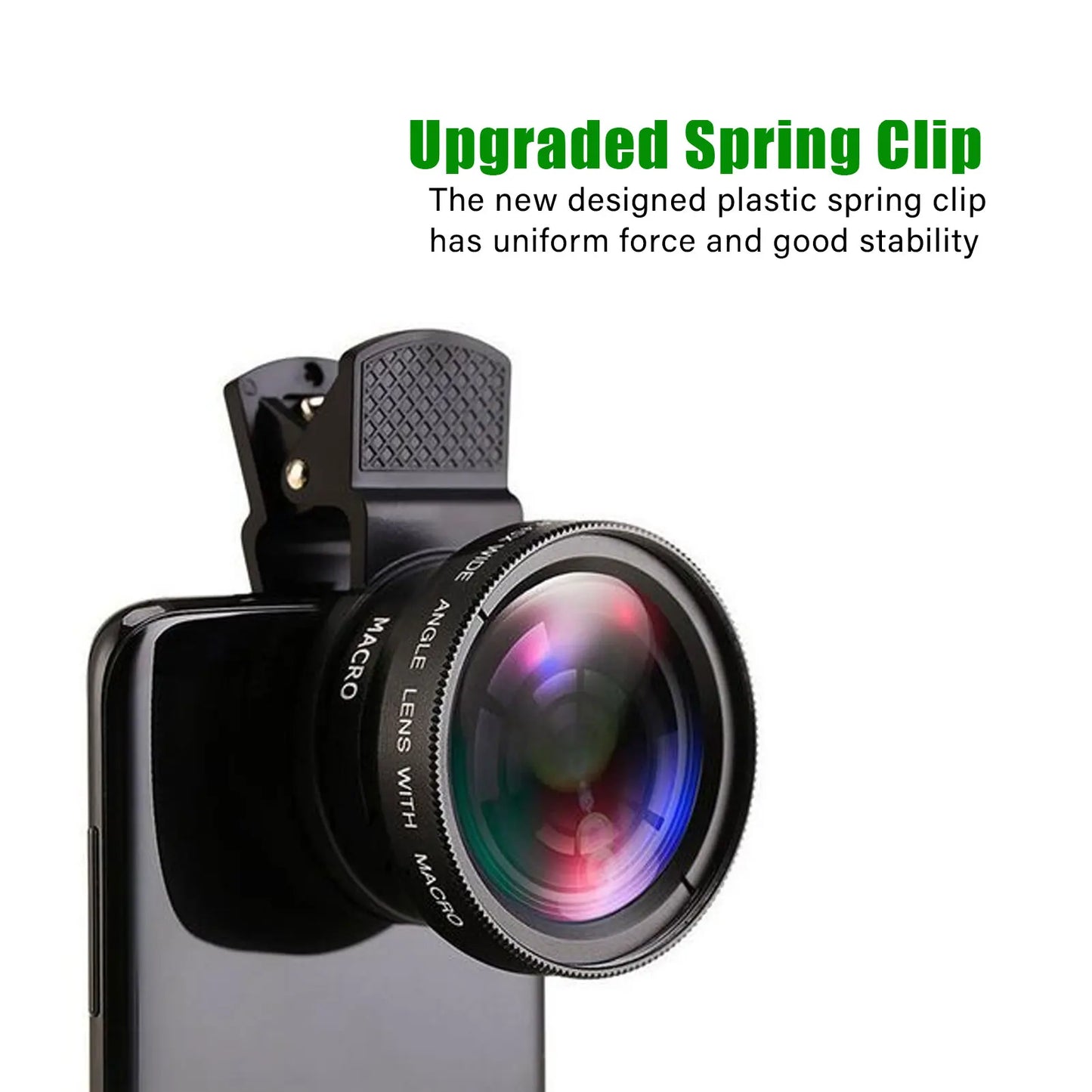 Phone Camera Lens 2 in 1 Clip-on Kit 37mm 0.45X 49UV Super Wide Angle Macro Phone Camera Lens for iPhone 15 14 13 12 11 Android