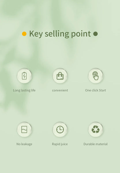 Portable Juicer Mini Electric Blender Multifunction Juice Maker Machine Fruit Mixers Extractors Smoothies Mixer 6 Blades 1200mAh