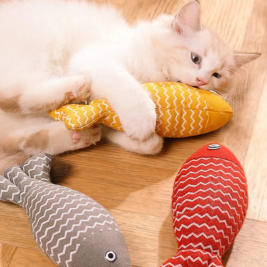 Cat Fish Toy Cat Scratcher Catnip Toy Interactive Simulation Fish Cat Mint Fidget Toys Stuffed Playing Toy For Cat Kitten