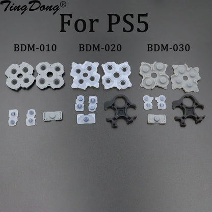 5/10Sets Conductive Rubber Pads for Playstation 5 PS5 Controller BDM 010 020 030 L1 R1 L2 R2 Adhesive Button Keypad Repair Part