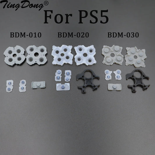5/10Sets Conductive Rubber Pads for Playstation 5 PS5 Controller BDM 010 020 030 L1 R1 L2 R2 Adhesive Button Keypad Repair Part
