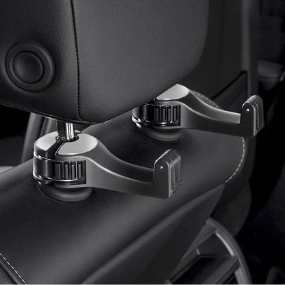 1pc With Phone Holder 360° Rotation Car Seat Back Hooks Auto Headrest Hanging Clothes Umbrella Stand Support Hook Car Supplies