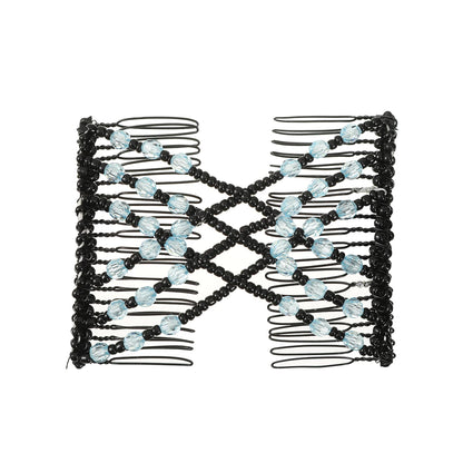 Vintage Creative Magic Hair Comb Double Row Elastic Hair Comb Disc Hair Clip For Women Headwear Hair Comb Hair Clip Fashion Hair