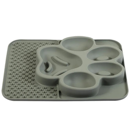 Multi-use Silicone Pet Slow Feeder Bowl Non-slip Portable Pet Canning Lick Tray Choke-proof Cat Food Bowl Food Container