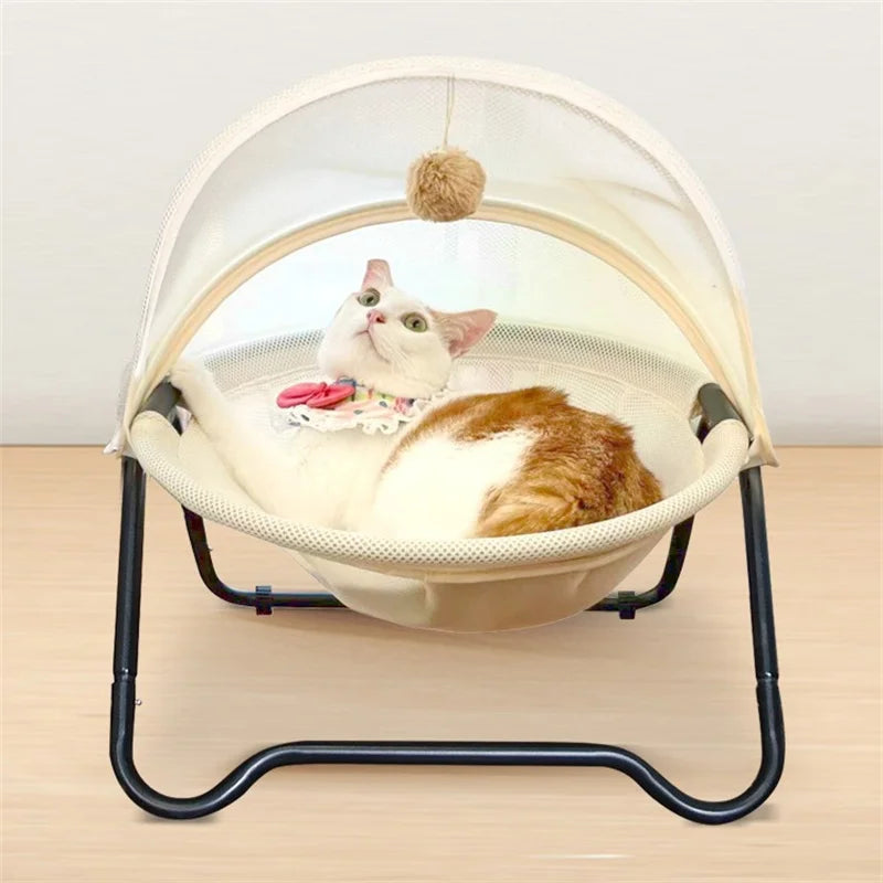 This floating pet bed has the features of moisture-proof, breathable, detachable, easy to clean, scratch-resistant and durable.