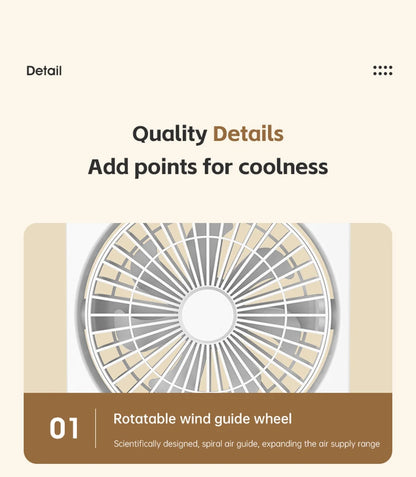 Electric Fan Portable Usb Charging Cycle Electric Fan Table Fan Digital Display 5-speed Desktop Small Fan Office Camping