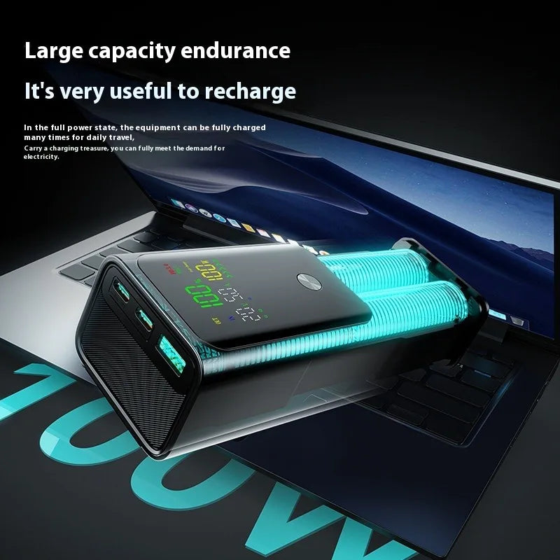 New PD100W Power Bank 30000mAh Large Capacity Two-way Fast Charging Portable Powerbank Laptop External Spare Battery for Macbook