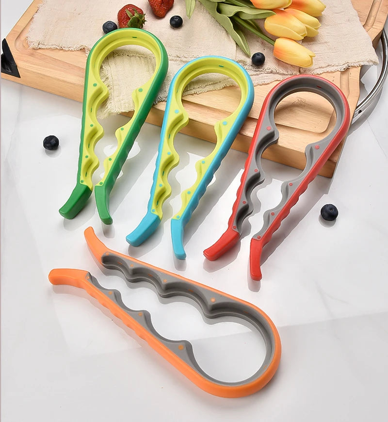 4in1 Jar Openers Can Bottle Opener Beer Wine Bottle Lid Poratble Outdoor Party Bar Tools Multi-functional Kitchen Accessories