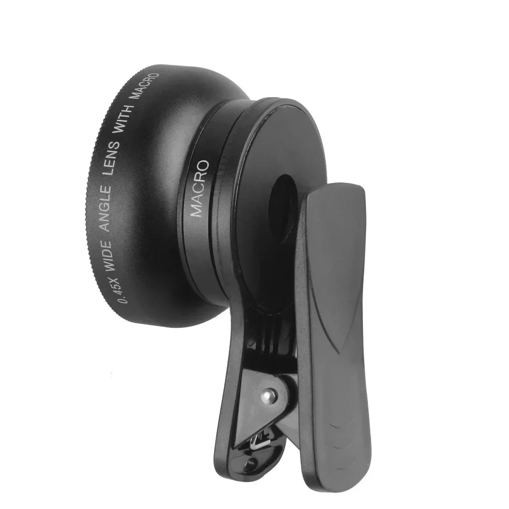 Phone Lens Kit 0.45x Super Wide Angle & 12.5x Super Macro Lens HD Camera Lentes for IPhone 6S 7 Xiaomi