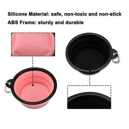 1PC Collapsible Portable Water Bowl for Dogs, 350ML/1000ML, Dish for Traveling Camping Walking