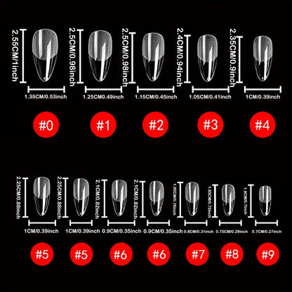 240PCS Short Almond Nail Tips Soft Gel Pre-Shaped Acrylic Nail Tips Half Matte Full Cover Nail Tips Clear Gelly Press on Nail