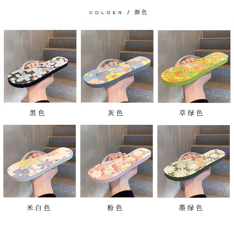 Flip Flops Trendy Summer Outerwear Fashionable Clip On Beach Slippers Anti Slip Couple'S Splint Slippers Leisure Convenience