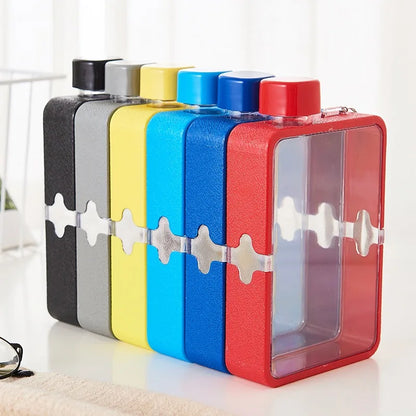 Plastic Flat Bottle for Water Portable Fit in Handbag Free BPA Easy Carry Transparent Bottle DIY Flask Easy to Carry Free Ship