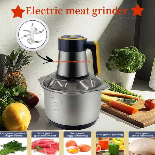 Multi-Function Stainless Steel Blender for Meat Fruits Veggies Food processors Five-speed Kitchen Electric Meat Grinder