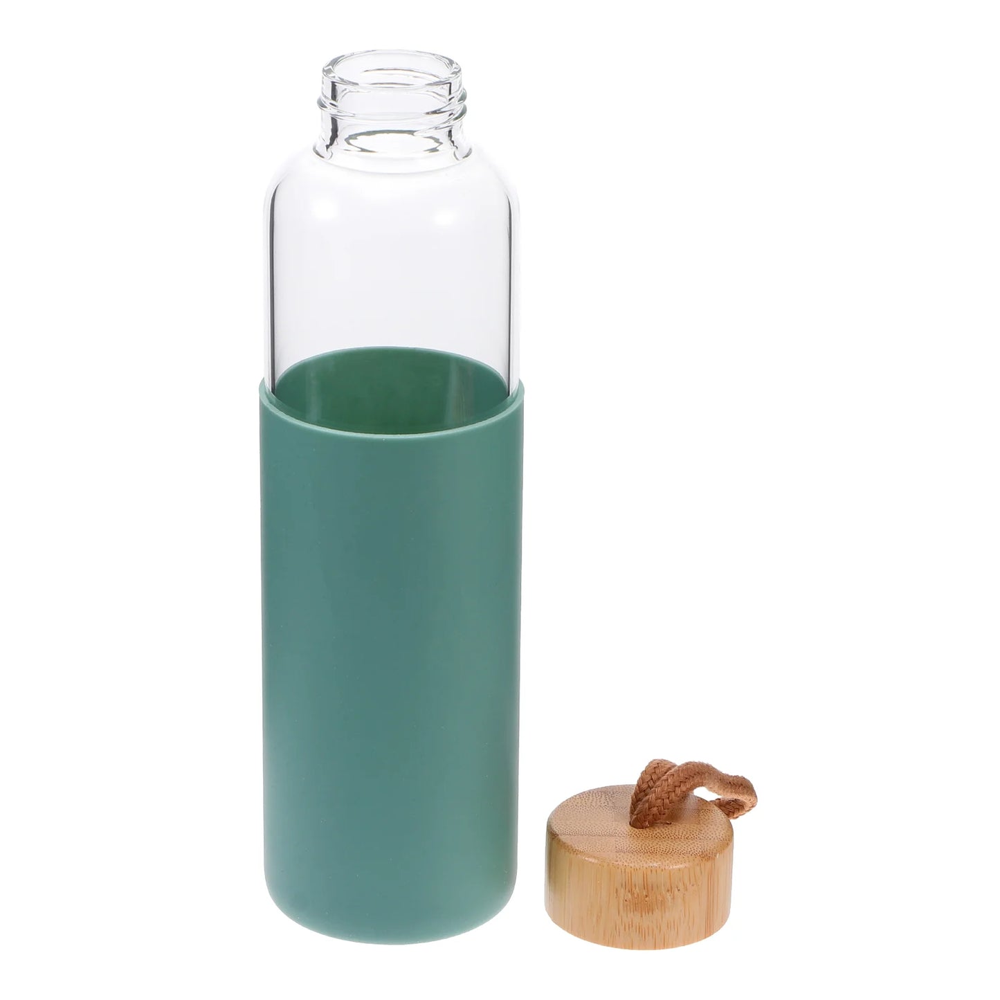 Outdoor Glass Cup Mini Water Bottles Student Water Bottles Portable Water Cup Drinking Cup With Bamboo Cover