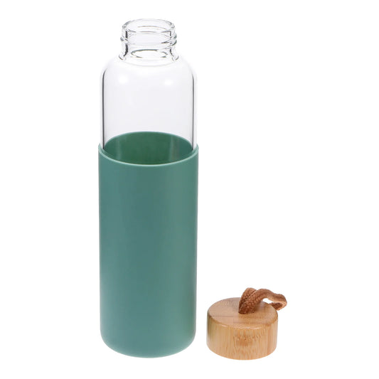 Outdoor Glass Cup Mini Water Bottles Student Water Bottles Portable Water Cup Drinking Cup With Bamboo Cover