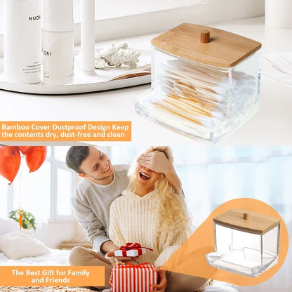 Cotton Swab Storage Box Toothpick Storage Box Makeup Pen Storage Organizers Transparent Dustproof Box Home Organization