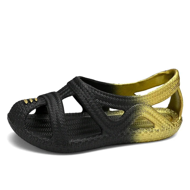 Sandalias Hombre Verano Sandals Men's New Summer Non-Slip Anti-Odor Hollow Breathable Outdoor Casual Flat Beach Shoes