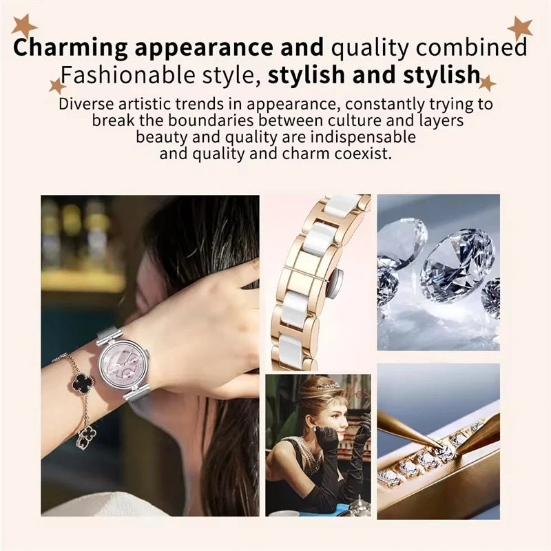Ladies Smart Watch AK62 Women Bluetooth Call Custom Dial Steel Wristwatch Smartband Fitness Sports Tracker Smartwatches