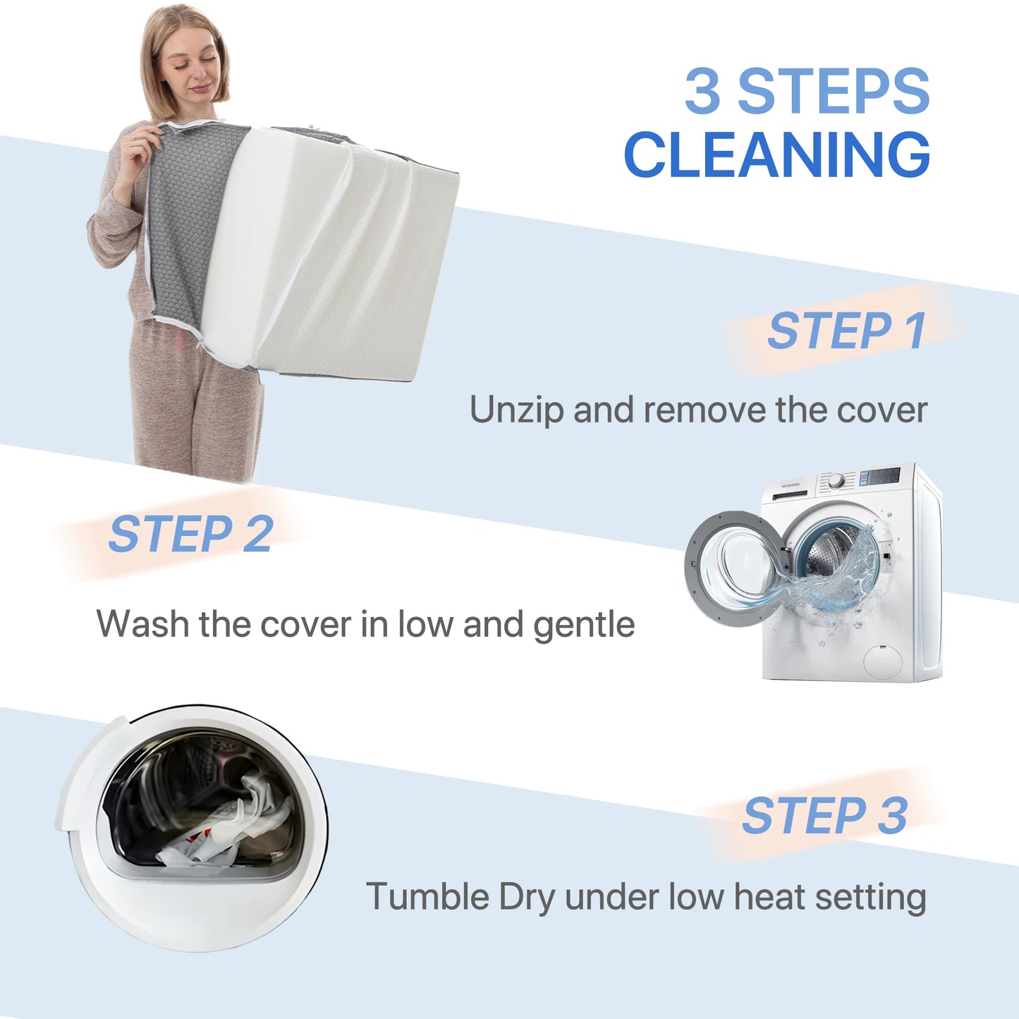 2 pc Wedge Pillow with Memory Foam Top Chic Jacquard Cover for Sleeping and Acid Reflux for Headboard and sofa Triangle Pillow