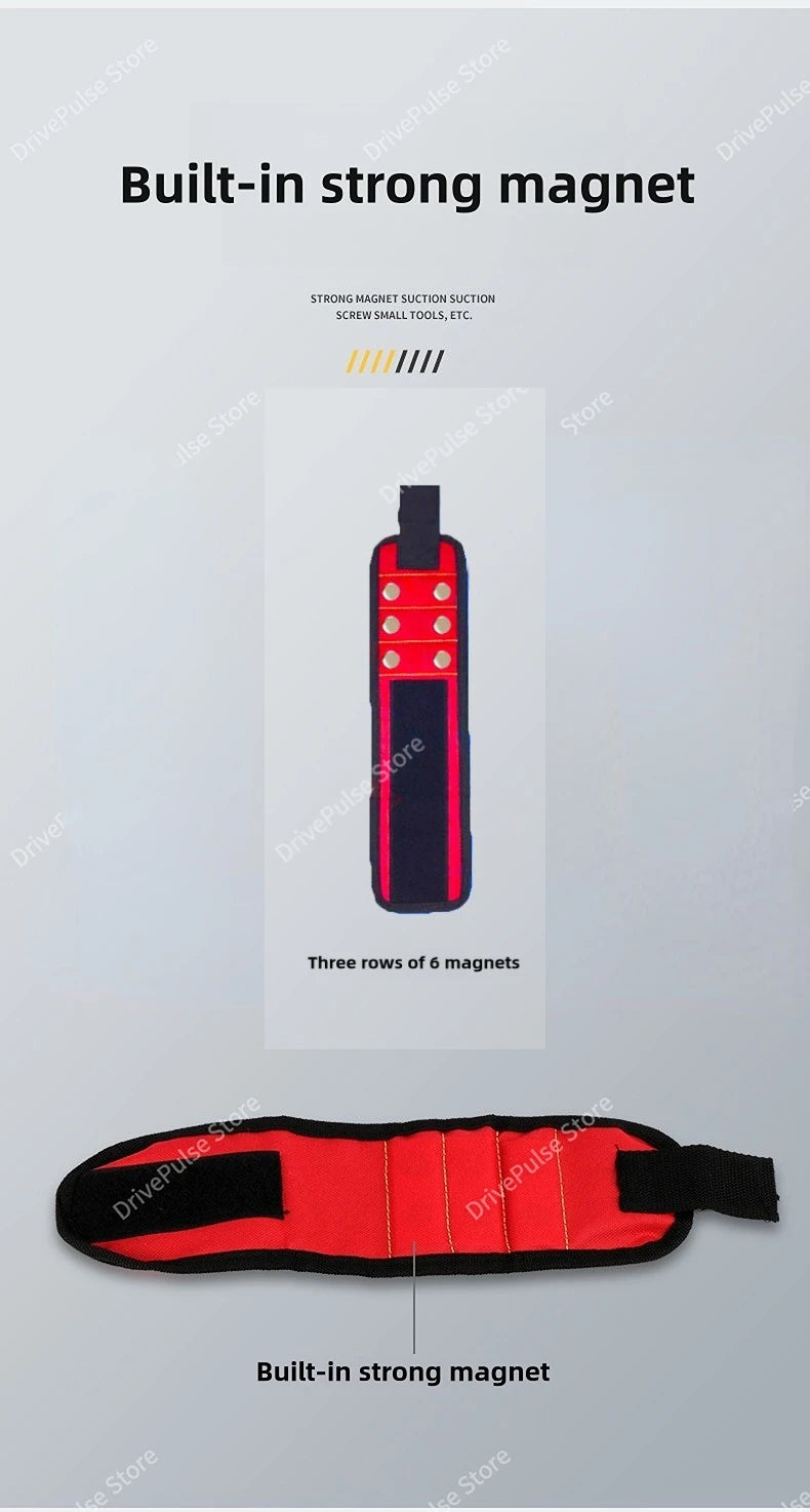 Magnetic Wristband with Super Strong Magnets Holds Screws, Nails, Drill Bit. Unique Wrist Support Design Cool Handy Gadget Gifts