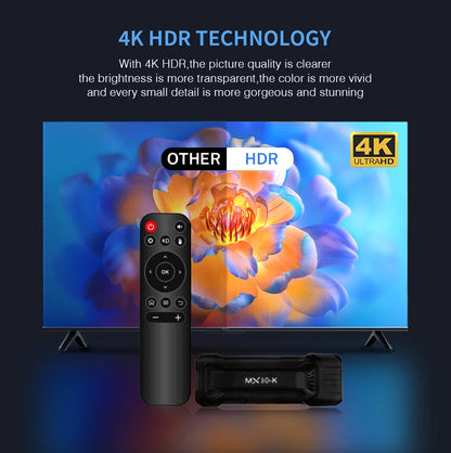 4K Stick TV MX10-K 4GB OS 10 Smart ATV BT5.0 Media Player HDMI 1.4 Dual WiFi 2.4G/5.0G TV Box Android 2025 New Model