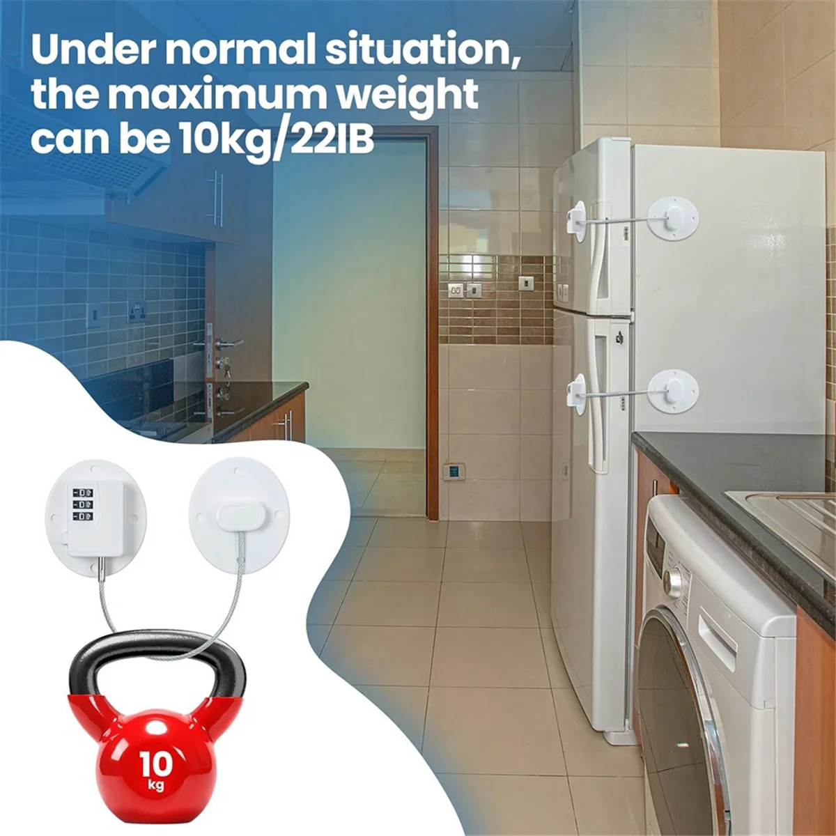 A36T-6 Pcs Cabinet Locks With Combination Fridge Lock Combo Child Safety Combination Lock With 6 Screwdrivers (White) Easy Insta