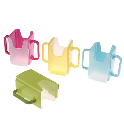 Infant Anti-Spill Cup Holder Bottle Cup Milk Holder Adjustable Safety Plastic Baby Toddler Juice Box Drinking