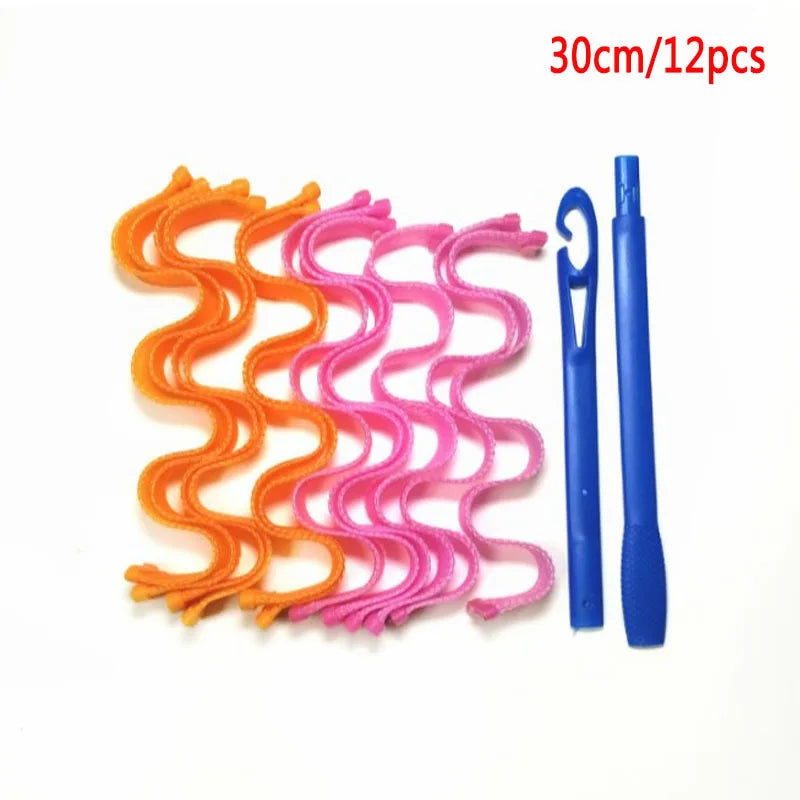 Heatless Hair Curler No Heat Silk Ribbon Hair Rollers Curls Headband Sleeping Soft Lazy Hair Curlers Foam Rod Curling Hair Tools