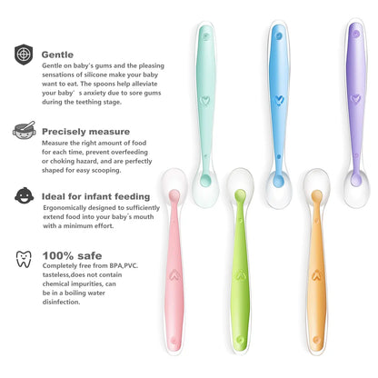 Baby Silicone Soft Spoon Training Feeding Spoons for Children kids  Infants Temperature Sensing
