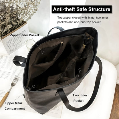 Women Fashion Bag Tote Bags for PU Shoulder Bag for Women Versatile Large Capacity Bags Split Leather Totes Handbag Work Travel