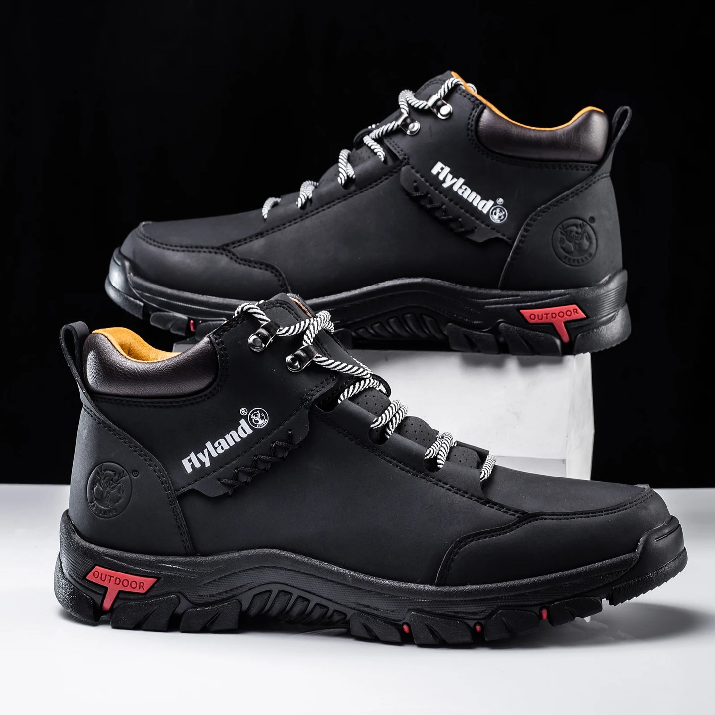 FLYLAND Fashionable  Ankle Boots Men Casual Sneakers Work Office Shoes