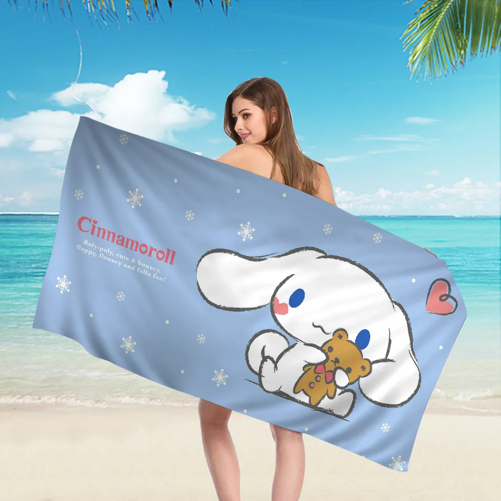 Cartoon C-Cinnamorolls Cartoon Beach Towel Cute Kawaii Room Decor Bath Girls Children Hand Towels For Bathroom Shower