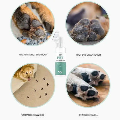 Pet Foot Paw Cleaner 150ml No-Rinse Shampoo With Massaging Brush For Cats Dogs Grooming dog perfume