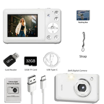 Digital Camera 1080p HD Video Taking Photos Portable selfie 2s/5s/10s Fine JPEG for Photography Beginners Teens Birthday Gifts