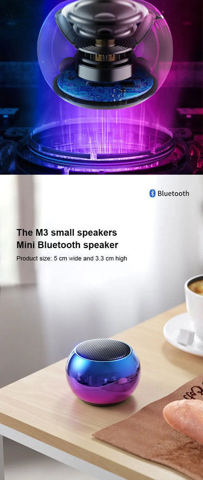 M3 Wireless Bluetooth Speaker Sound Box Audience Metal Stereo Surround Subwoofer Small Mini Portable Bluetooth Speakers