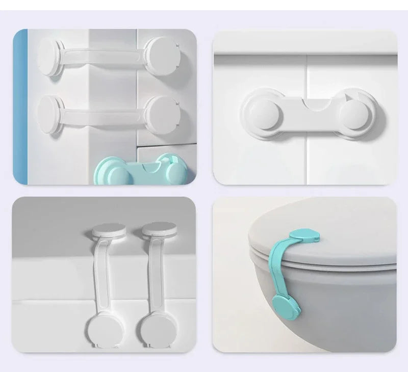 Multi-function Security Protection Locks Baby Safety Cabinet Drawer Door Buckle Home White Toilet Refrigerator Lock 5Pcs/Lot