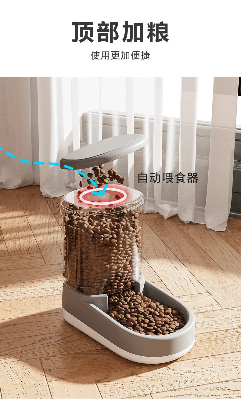 Pet drinking water machine automatic feeder high transparent large capacity feeding water feeder dog bowl cat bowl