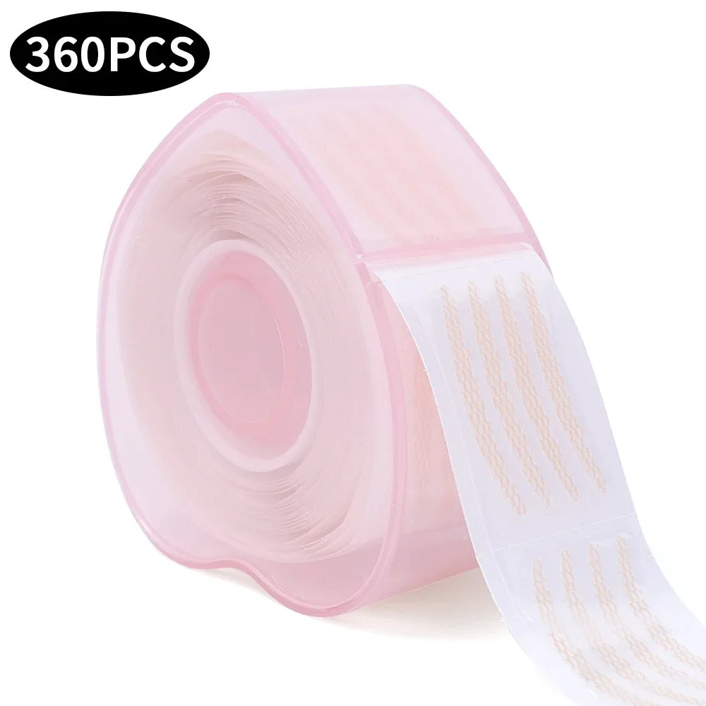 360Pcs Natural Eyelid Tape Sticker Invisible Double Fold Eyelid Lace Paste Clear Beige Stripe Self-adhesive Eye Tape Makeup Tool