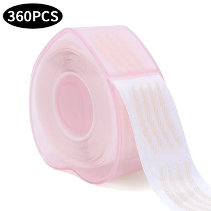 360Pcs Natural Eyelid Tape Sticker Invisible Double Fold Eyelid Lace Paste Clear Beige Stripe Self-adhesive Eye Tape Makeup Tool