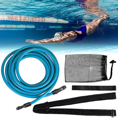 Swimming Belts Stationary Swim Trainer Swim in Place Resistance Bands Swimming Elastic Rope