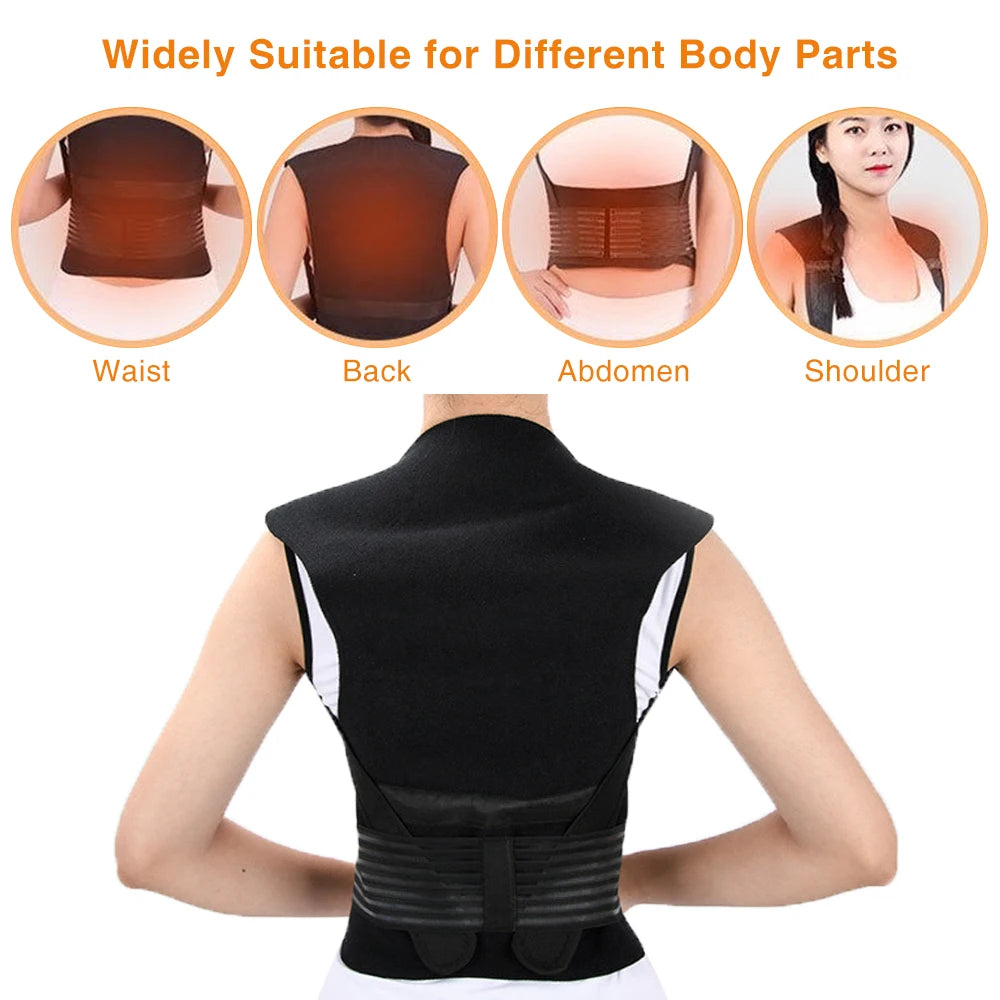 Self Heating Back Support Waist Brace Magnetic Heating Corrector Therapy Belt Back Posture Corrector Spine Back Lumbar Belt