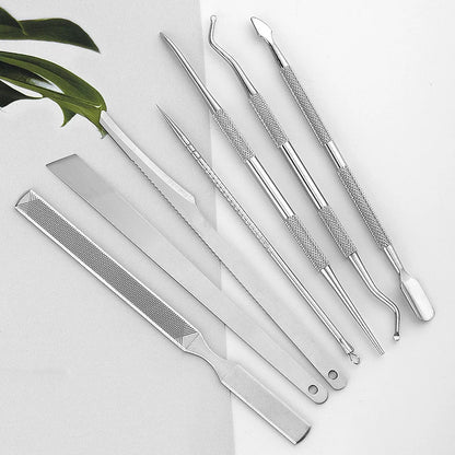 3-6pcs Stainless Steel Manicure Pedicure Knife To Remove Dead Skin Calluses Thick Hard Nail Clippers Acne Needle Pick Tool Set
