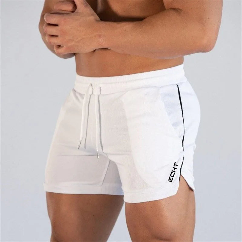 2024 New Fitness Big Muscle Man Fitness Slim Shorts Run And Train On The Beach With Pull Rope And Three Point Fitness Shorts