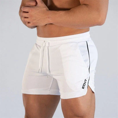 2024 New Fitness Big Muscle Man Fitness Slim Shorts Run And Train On The Beach With Pull Rope And Three Point Fitness Shorts