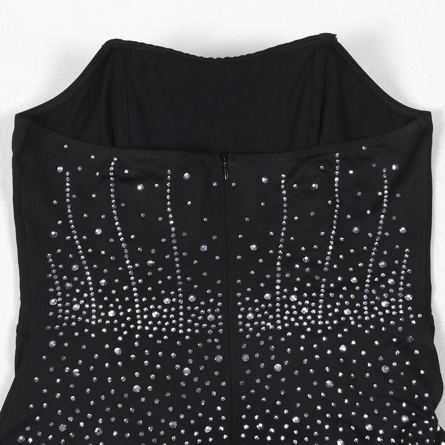 CM.YAYA Diamonds Hot Rhinestones Strapless Women Sleeveless Long Dress 2025 Spring Birthday Party Evening Prom Maxi Dresses