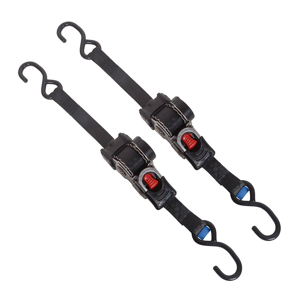 Single Hook / Double Hook Stainless Steel Auto Retractable Universal Easy To Carry Ratchet Tie Down Starp S-Hooks Trailer Towing